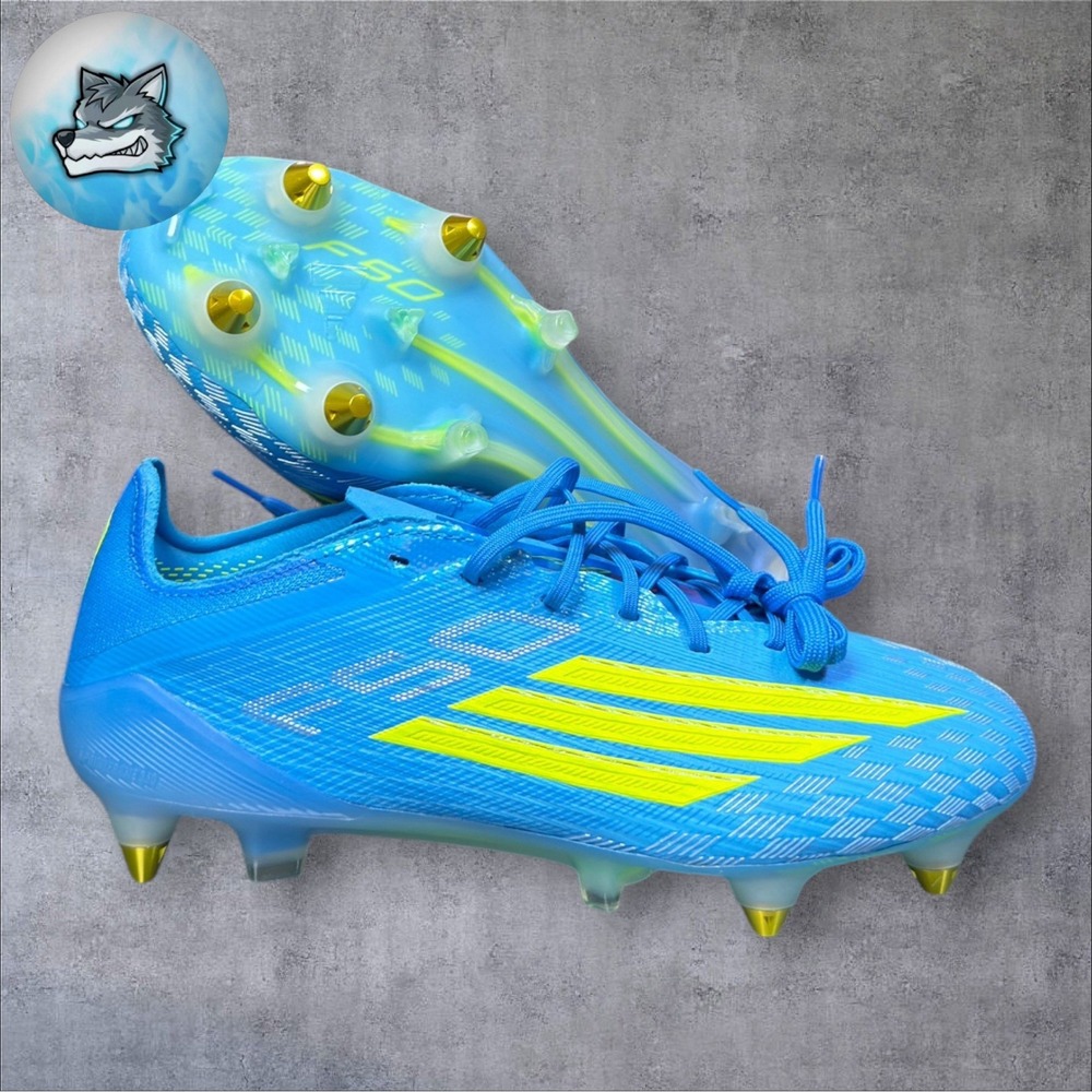 adidas F50 Elite SG Soccer Cleats Blue Yellow Ice Cold Precision Mens 4.5 JQ1465